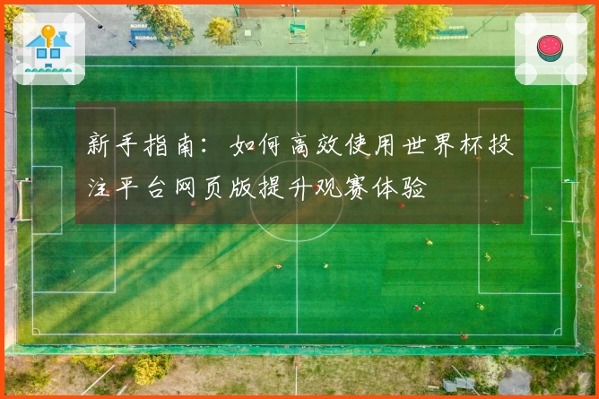 新手指南：如何高效使用世界杯投注平台网页版提升观赛体验